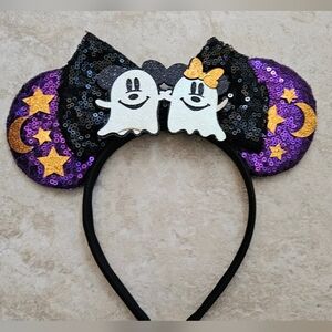Kids Ghost Headband with Black and Purple Sequins